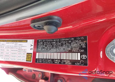 2016 Toyota Prius Two z USA, uszkodzony, nr VIN JTDKBRFU0G3502162